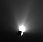 � NASA/JPL-Caltech/UMD; Blick zur�ck von Deep Impact (High Resolution Camera), 50min nach dem Einschlag.