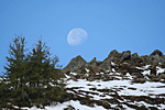 W. Ransburg; Gerade noch rechtzeitig fr ein schnes Schauspiel - der Mond verabschiedet sich hinter den Bergen.